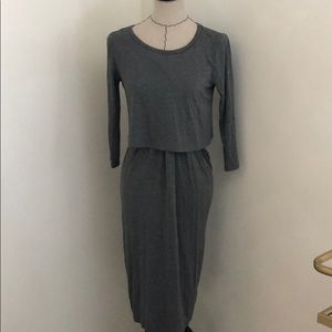 NWT. F21 Grey midi dress.